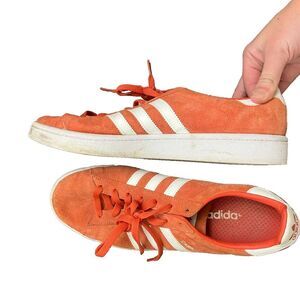Adidas Campus Trasca Mens Orange White Sneakers 11 Suede Casual Low Top Normcore